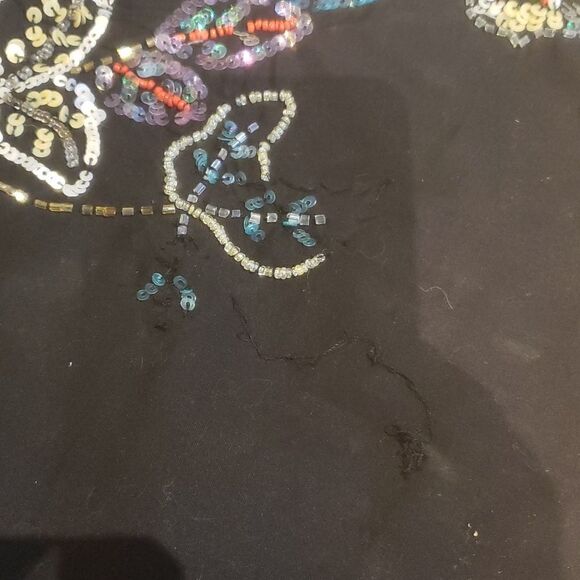 Black circle skirt with sequin embellishments size 12 - Picture 7 of 10